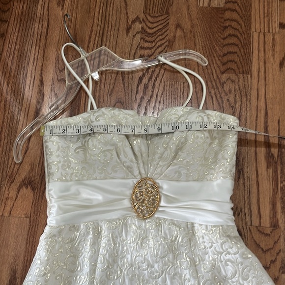 Betsy & Adam Cream Dress with Gold Accent - Picture 11 of 12